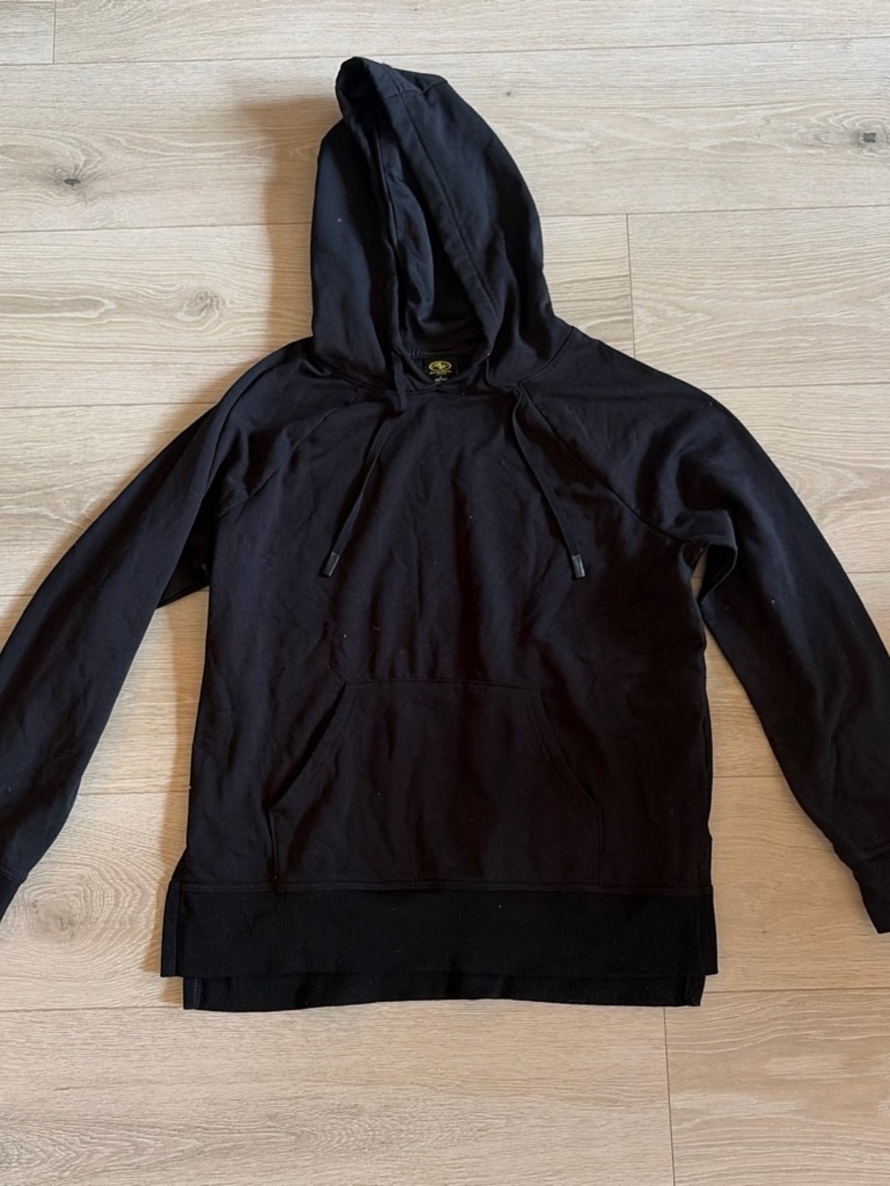 Athletic Works Black Hoodie with Yellow Logo
